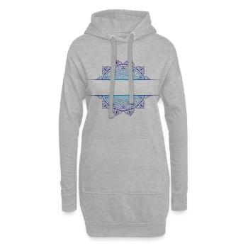 Mandala Cyan Magenta - Hoodie-Kleid - Grau meliert - Vorne