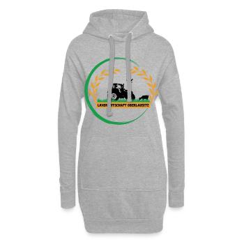 Logo - Hoodie-Kleid - Grau meliert - Vorne