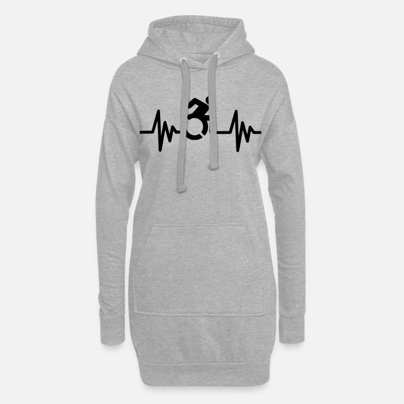 Bild Rollstuhlsymbol mit Herzfrequenz * - Hoodie-Kleid - Grau meliert