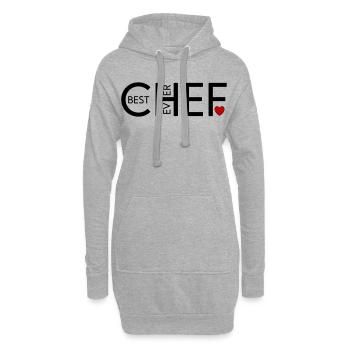 Best Chef ever - Hoodie-Kleid - Grau meliert - Vorne