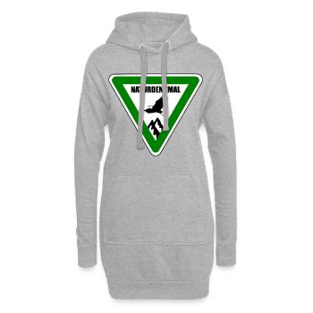 Naturdenkmal, Schild, Natur, Urgestein, Natur - Hoodie-Kleid - Grau meliert - Vorne