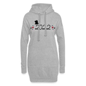 2022 - Sweat-shirt à capuche long Femme - gris chiné - Devant