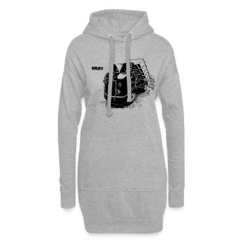 Multivoiture M21 - Sweat-shirt à capuche long Femme - gris chiné - Devant