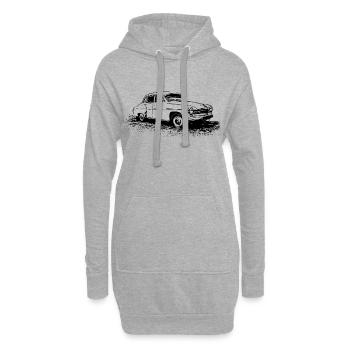 P-312-0 Wartburg - Sweat-shirt à capuche long Femme - gris chiné - Devant