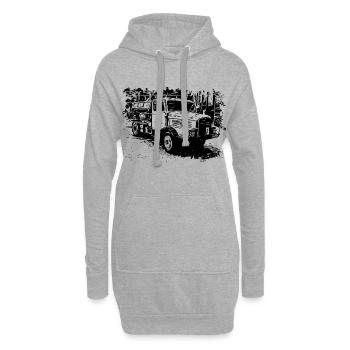 IFA Horch Camion Benne basculante - Sweat-shirt à capuche long Femme - gris chiné - Devant