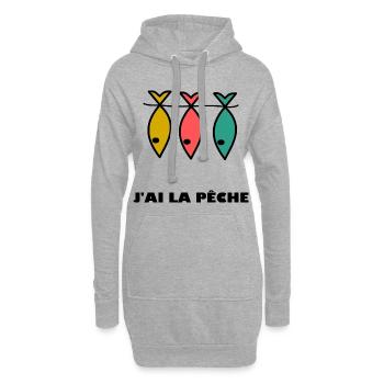 ICH HABE ANGELN. HUMOR. ICH KANN NICHT. ANGELN. FISCH - Hoodie-Kleid - Grau meliert - Vorne