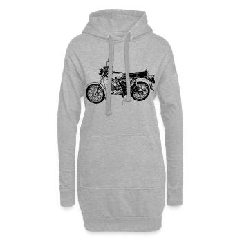 S50 - Sweat-shirt à capuche long Femme - gris chiné - Devant