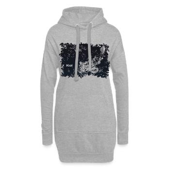 Carpe Koi - Sweat-shirt à capuche long Femme - gris chiné - Devant