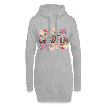 Chefin - Hoodie-Kleid - Grau meliert - Vorne