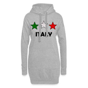 L’Italien - Sweat-shirt à capuche long Femme - gris chiné - Devant
