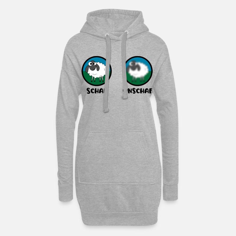 Schaf Unschaf - Hoodie-Kleid - Grau meliert