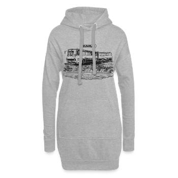 Ikarus - bus articulé - Sweat-shirt à capuche long Femme - gris chiné - Devant