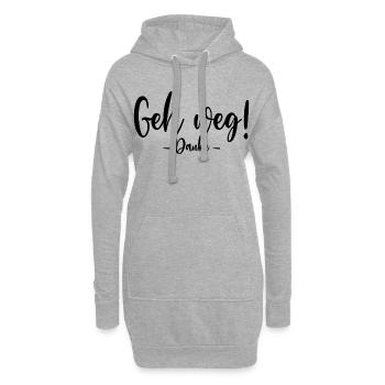 Geh weg Danke - Hoodie-Kleid - Grau meliert - Vorne