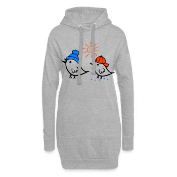 Sparrow, Sun, Spring - Hoodie Dress - heather grey - Front