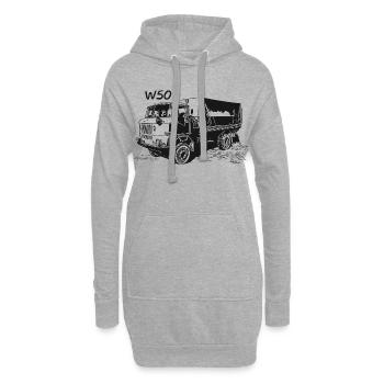 W50 Camion NVA Chantiers W50 DDR - Sweat-shirt à capuche long Femme - gris chiné - Devant