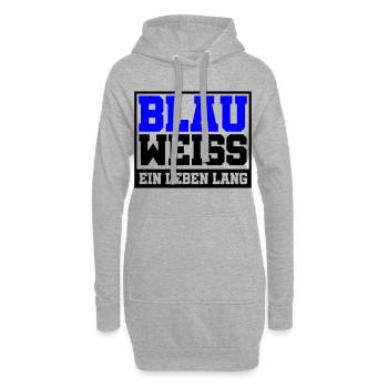 Blau Weiss ein Leben Lang | Farben änderbar - Hoodie-Kleid - Grau meliert - Vorne