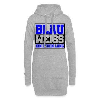 Blau Weiss ein Leben Lang | Farben änderbar - Hoodie-Kleid - Grau meliert - Vorne