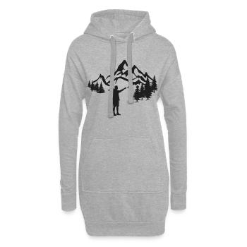 Wanderer in den Bergen - Hoodie-Kleid - Grau meliert - Vorne