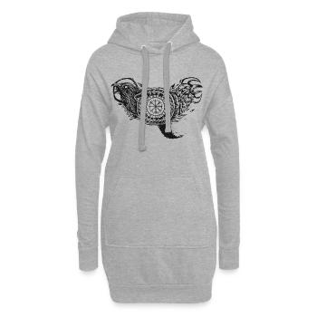 Raben Wikinger Schlange - Hoodie-Kleid - Grau meliert - Vorne