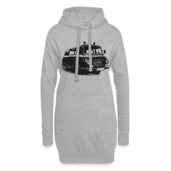 Barkas à la lumière bleue - Sweat-shirt à capuche long Femme - gris chiné - Devant