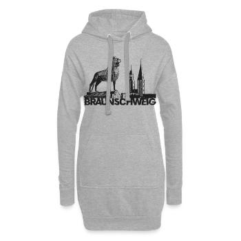 Braunschweig Löwe - Hoodie-Kleid - Grau meliert - Vorne