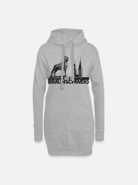 Braunschweig Löwe - Hoodie-Kleid - Grau meliert