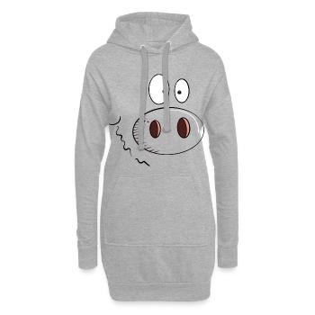 Cochon heureux I Visage de cochon I Tête - Sweat-shirt à capuche long Femme - gris chiné - Devant