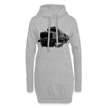 E94 Locomotive Train Le Crocodile - Sweat-shirt à capuche long Femme - gris chiné - Devant