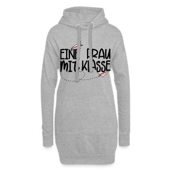 Eine Frau mit Klasse (schwarz) - Hoodie-Kleid - Grau meliert - Vorne