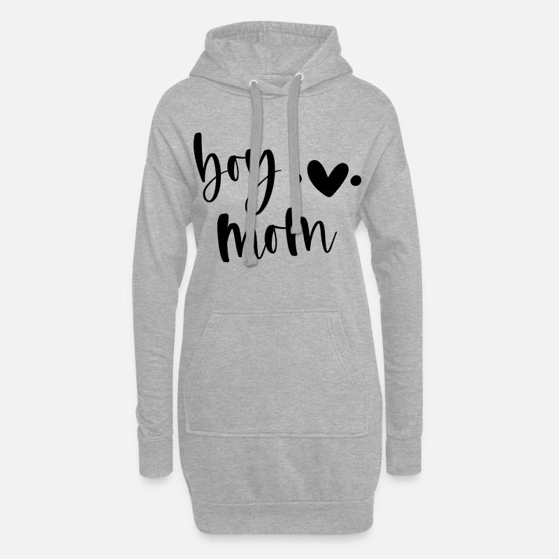 boy mom | Mama | beste Mama | Geschenkidee - Hoodie-Kleid - Grau meliert