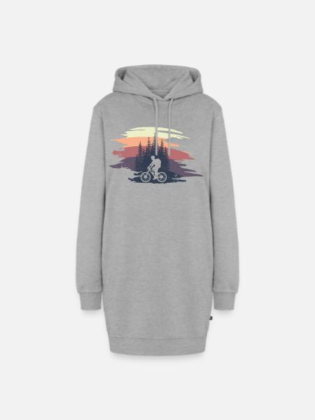 Mountainker im Wald - Hoodie-Kleid - Grau meliert