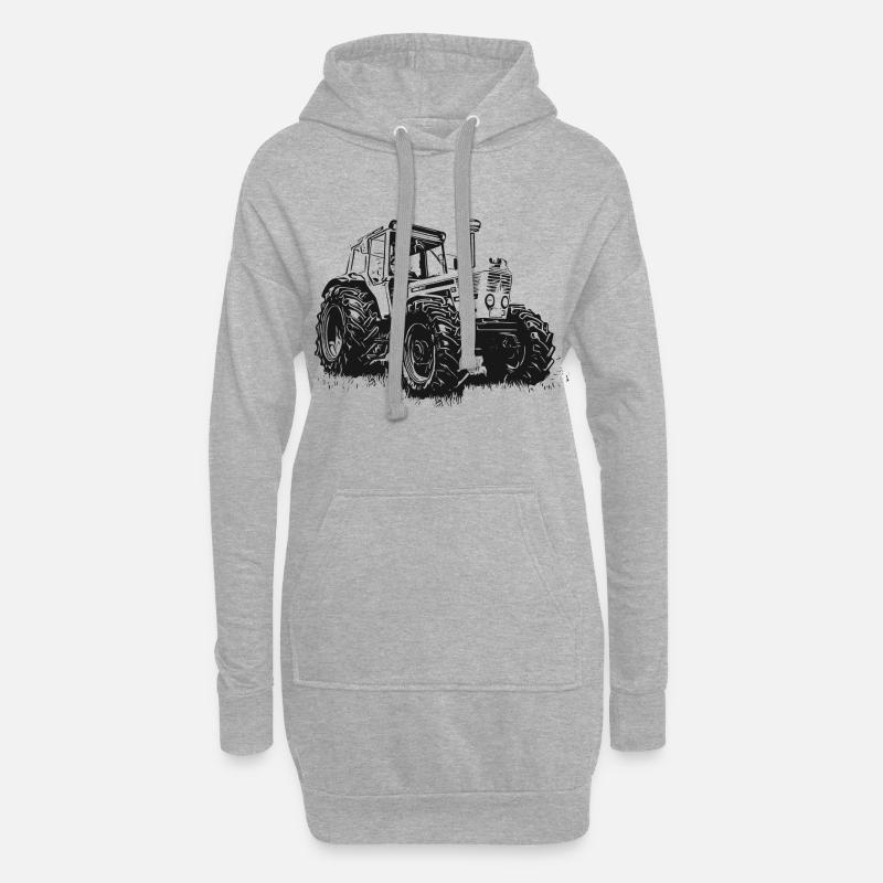 Deutz 13006 | spéciale Tracteurs Deutz | Deutz - Sweat-shirt à capuche long Femme - gris chiné
