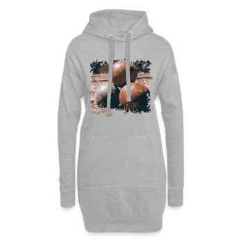 Bosseln | 3 Bossel Kugeln | Boßeln - Hoodie-Kleid - Grau meliert - Vorne