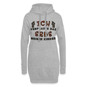Verprasse das Erbe meiner Kinder lustiger Spruch - Hoodie-Kleid - Grau meliert - Vorne