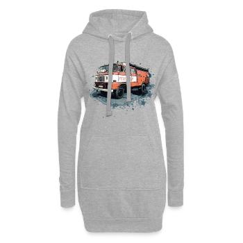 W 50 L Véhicule de pompiers LF 16 TS 8 - Sweat-shirt à capuche long Femme - gris chiné - Devant