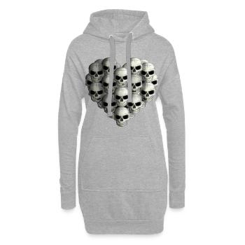 Crânes Coeur R6Z - Sweat-shirt à capuche long Femme - gris chiné - Devant