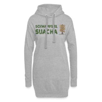 Schwammerlsuacha - Wegweiser Dialekt - Hoodie-Kleid - Grau meliert - Vorne