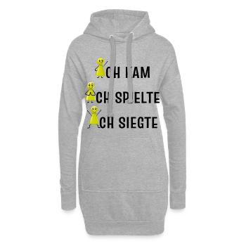 Glücksshirt Brettspieler Ich spiele immer mit Gelb - Hoodie-Kleid - Grau meliert - Vorne