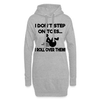 Ich stehe nicht auf Zehenspitzen, ich drehe mich im Rollstuhl um* - Hoodie-Kleid - Grau meliert - Vorne
