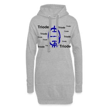 Triode dans le style calligraphie avec texte - Sweat-shirt à capuche long Femme - gris chiné - Devant