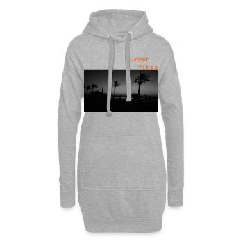 Summer Vibes, Palmen, Sommer, Urlaub, Spaß, Spruch - Hoodie-Kleid - Grau meliert - Vorne
