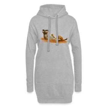 Erdmännchen - Hoodie-Kleid - Grau meliert - Vorne