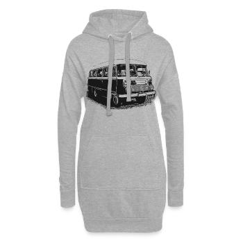 Robur Bus - Sweat-shirt à capuche long Femme - gris chiné - Devant