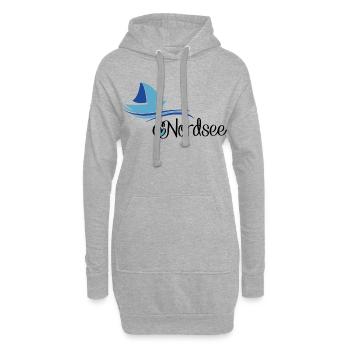 Conception de la mer du Nord avec voilier - Sweat-shirt à capuche long Femme - gris chiné - Devant