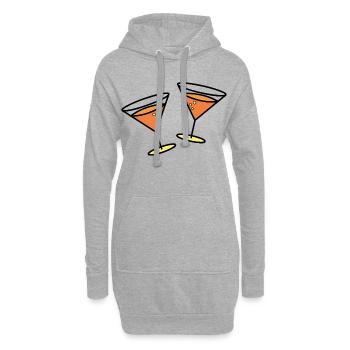 Cocktails à célébrer - Sweat-shirt à capuche long Femme - gris chiné - Devant