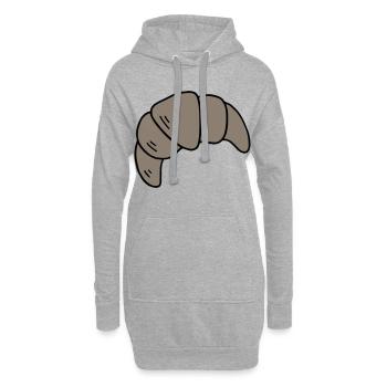 Croissant - Sweat-shirt à capuche long Femme - gris chiné - Devant