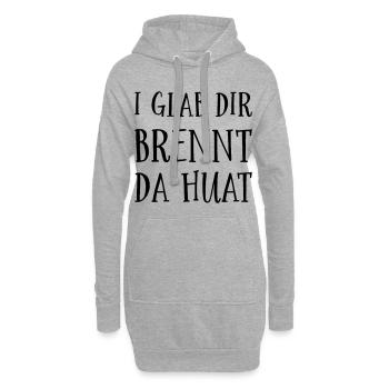 Lustige Sprichwörter aus Bayern - Hoodie-Kleid - Grau meliert - Vorne
