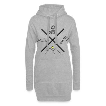 Fun gift for anglers - Hoodie Dress - heather grey - Front