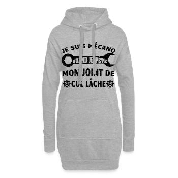 je suis mécano cadeau humour mécanicien drôle - Sweat-shirt à capuche long Femme - gris chiné - Devant