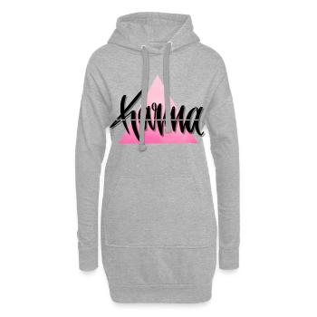 Karma Schriftdesign - Hoodie-Kleid - Grau meliert - Vorne